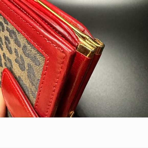 Vintage Fendi Leopard Print Canvas/Leather Kisslock Bifold Wallet & Dust Bag - Picture 15 of 16